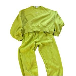 Nike Sportswear Phoenix Fleece Sweatsuit Sz XS Neon Green Oversized Sweatshirt